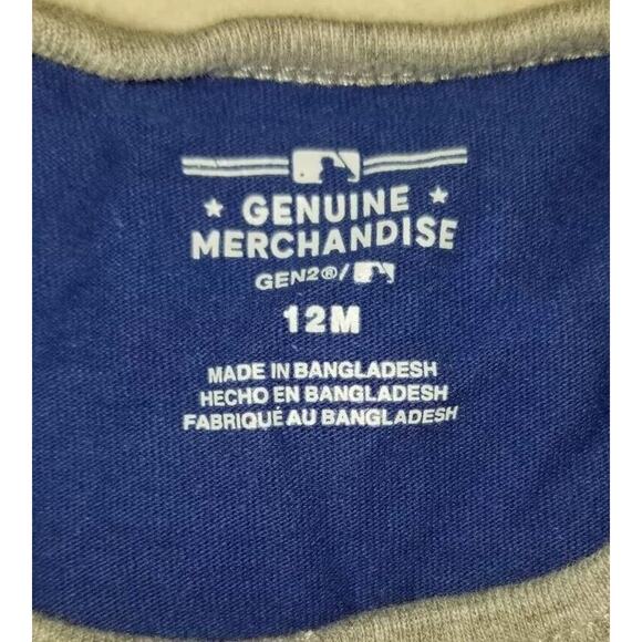 Infant Romper 12mos Royal Blue‎ Los Angeles Dodgers Stripe Power Hitter Onepiece - Picture 3 of 4